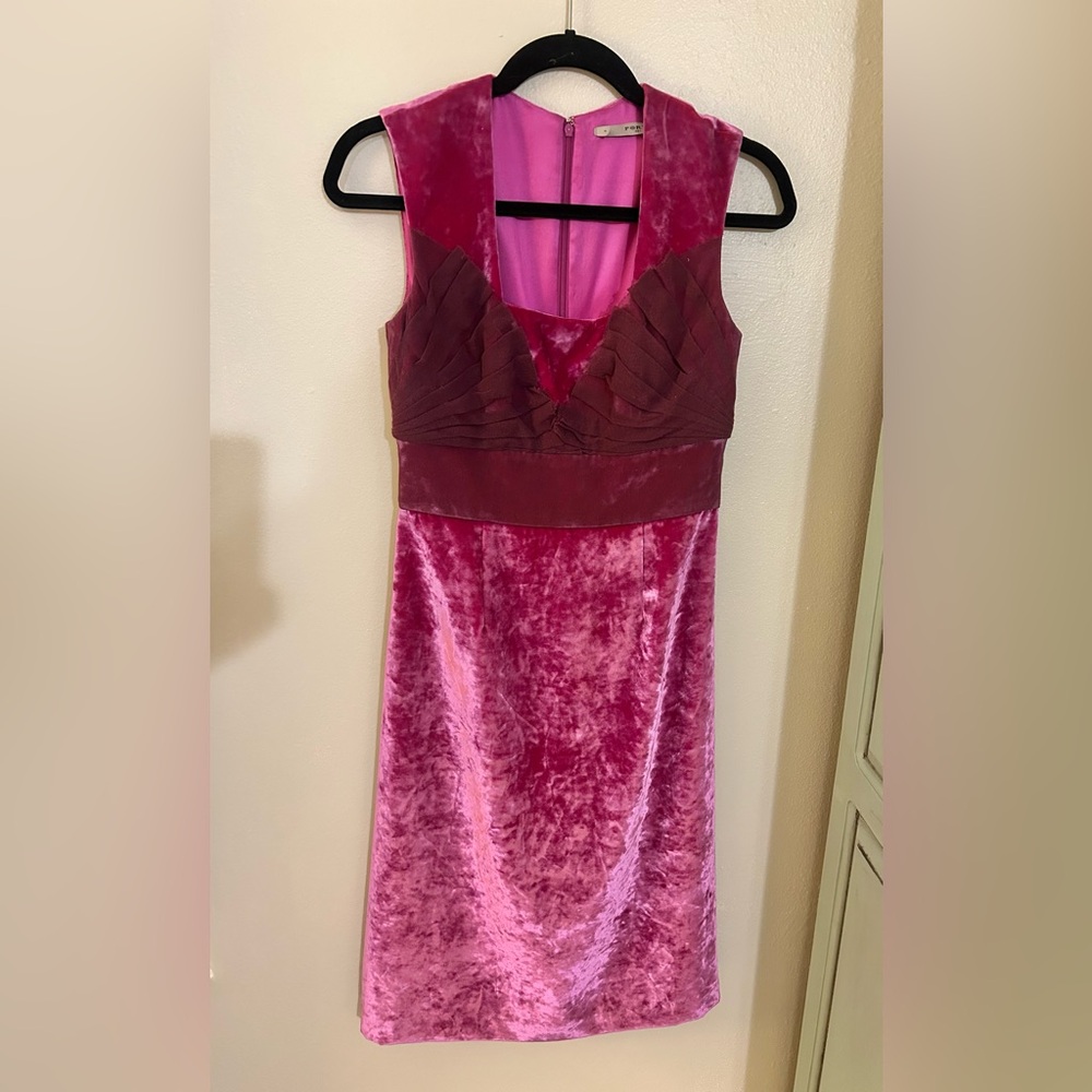 Ports 1961 Pink Velvet Sleeveless Dress